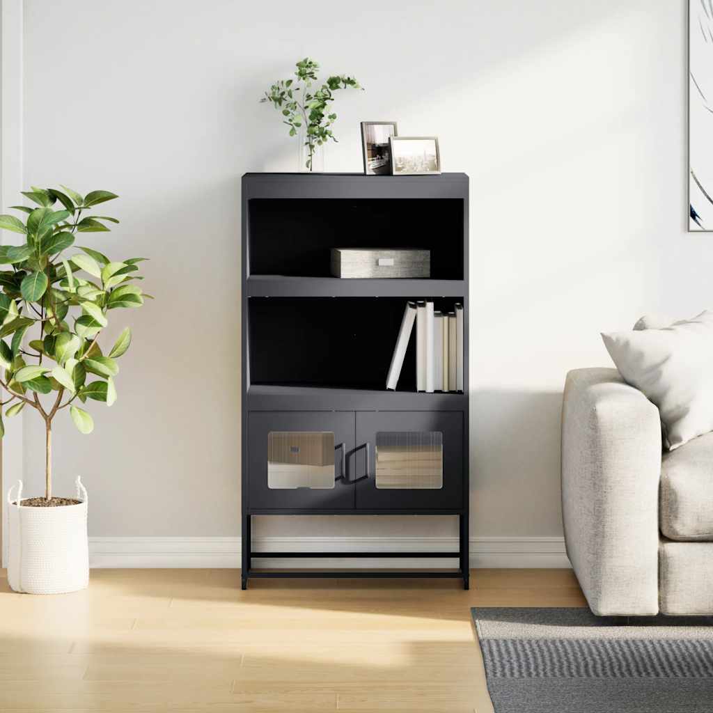 Vidaxl hoge kast 68x39x123 cm staal antracietkleurig