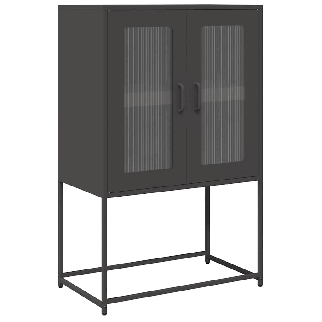 Vidaxl hoge kast 68x39x107 cm staal zwart