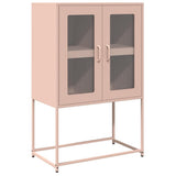 Vidaxl hoge kast 68x39x107 cm staal roze