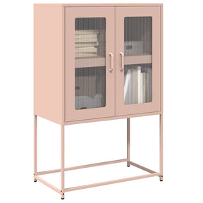 Vidaxl hoge kast 68x39x107 cm staal roze