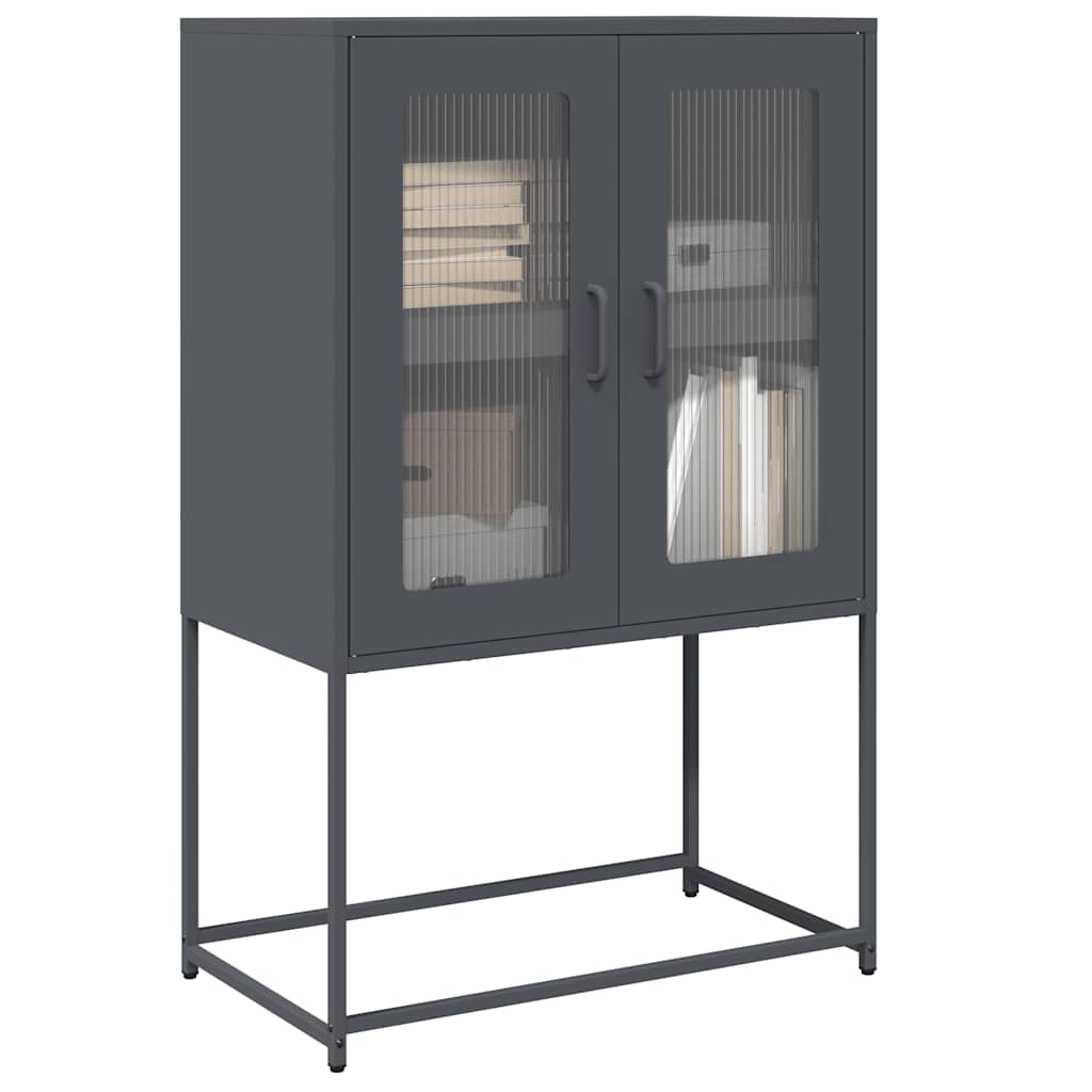 Vidaxl hoge kast 68x39x107 cm staal antracietkleurig