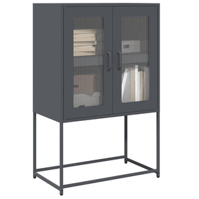 Vidaxl hoge kast 68x39x107 cm staal antracietkleurig