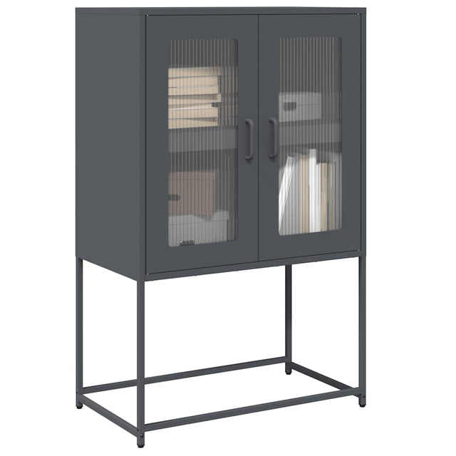 Vidaxl hoge kast 68x39x107 cm staal antracietkleurig