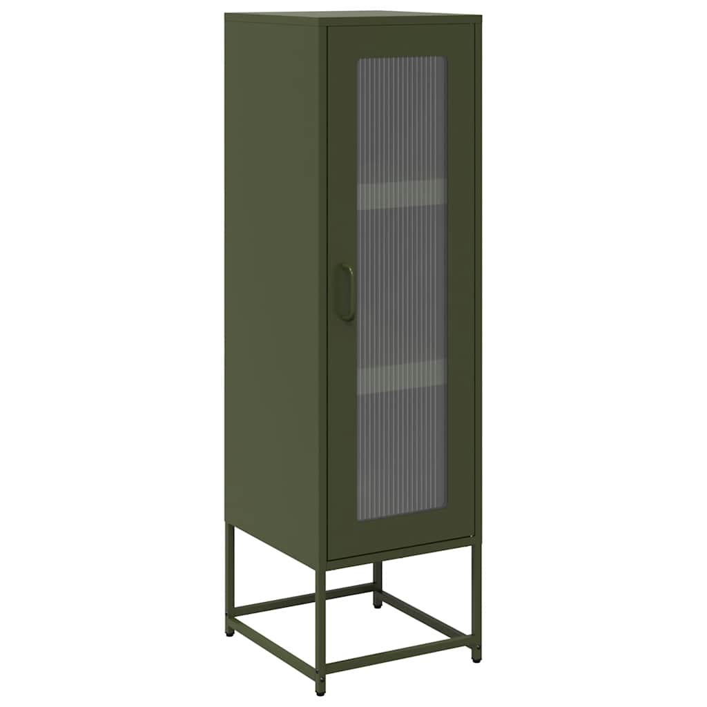Vidaxl hoge kast 36x39x123 cm koudgewalst staal olijfgroen