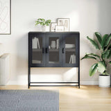 Vidaxl dressoir 100,5x39x107 cm koudgewalst staal zwart