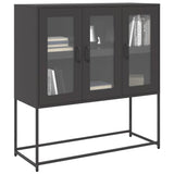 Vidaxl dressoir 100,5x39x107 cm koudgewalst staal zwart