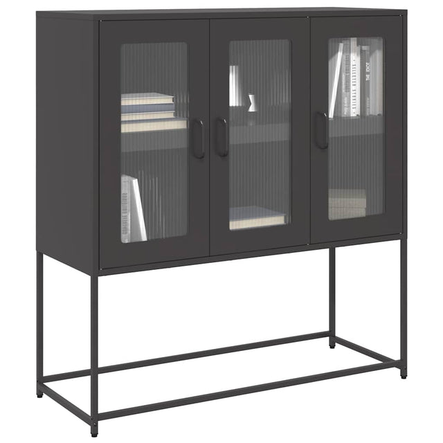Vidaxl dressoir 100,5x39x107 cm koudgewalst staal zwart