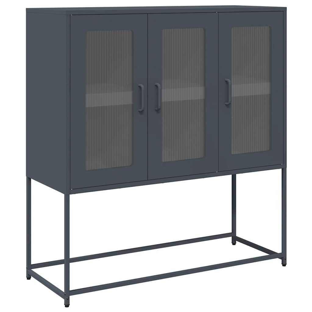 Vidaxl dressoir 100,5x39x107 cm koudgewalst staal antracietkleurig