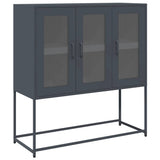 Vidaxl dressoir 100,5x39x107 cm koudgewalst staal antracietkleurig
