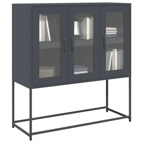 Vidaxl dressoir 100,5x39x107 cm koudgewalst staal antracietkleurig