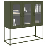 Vidaxl dressoir 100,5x39x107 cm koudgewalst staal olijfgroen