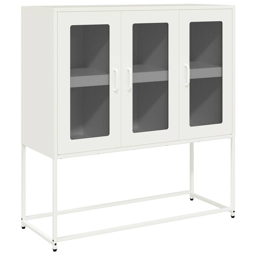 Vidaxl dressoir 100,5x39x107 cm koudgewalst staal wit