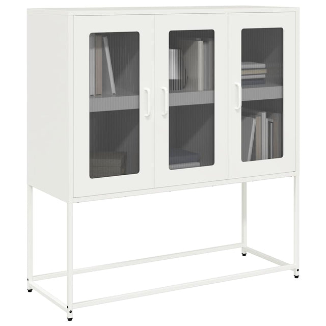 Vidaxl dressoir 100,5x39x107 cm koudgewalst staal wit