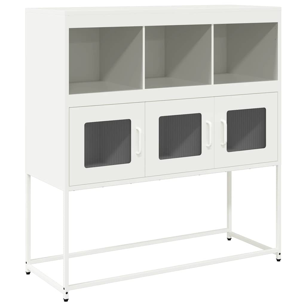 Vidaxl dressoir 100,5x39x107 cm koudgewalst staal wit