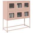 Vidaxl dressoir 100,5x39x107 cm koudgewalst staal roze