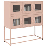 Vidaxl dressoir 100,5x39x107 cm koudgewalst staal roze