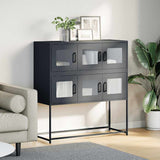 Vidaxl dressoir 100,5x39x107 cm koudgewalst staal antracietkleurig
