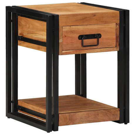 Vidaxl nachtkastje met lade bruin 40 x 40 x 50 cm massief acaciahout