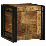 Vidaxl opbergbox bruin en zwart 40 x 40 x 40 cm massief mango hout