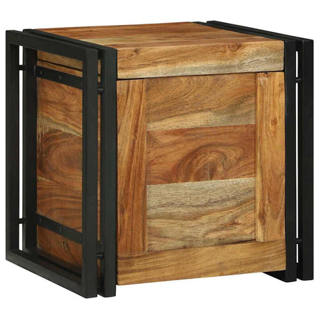 Vidaxl opbergbox bruin en zwart 40 x 40 x 40 cm massief acaciahout