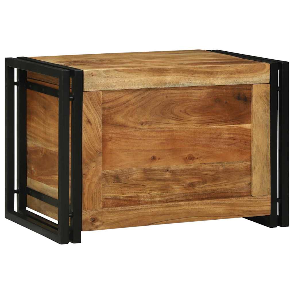 Vidaxl opbergbox bruin en zwart 60 x 40 x 41 cm massief acaciahout