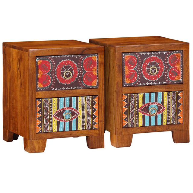 Vidaxl nachtkastje 2 st 35x35x45 cm massief acaciahout