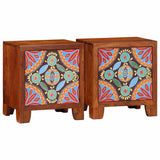 Vidaxl nachtkastje 2 st 40x30x45 cm massief acaciahout