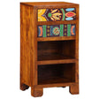 Vidaxl florale einde tafel met lade met opslag bruin 40 x 35 x 75 cm