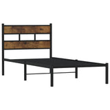 Vidaxl bedframe zonder matras metaal gerookt eikenkleurig 75x190 cm