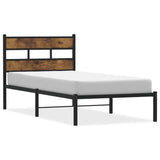 Vidaxl bedframe zonder matras metaal gerookt eikenkleurig 107x203 cm