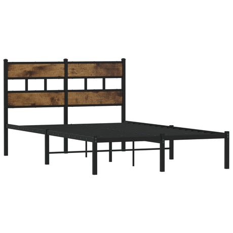 Vidaxl bedframe zonder matras metaal gerookt eikenkleurig 120x200 cm