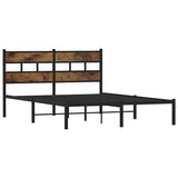 Vidaxl bedframe zonder matras metaal gerookt eikenkleurig 135x190 cm