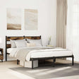 Vidaxl bedframe zonder matras metaal gerookt eikenkleurig 150x200 cm