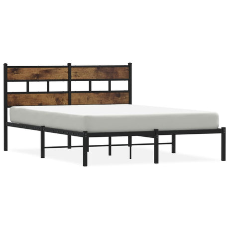 Vidaxl bedframe zonder matras metaal gerookt eikenkleurig 160x200 cm