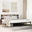 Vidaxl bedframe zonder matras metaal gerookt eikenkleurig 193x203 cm