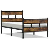 Vidaxl bedframe zonder matras metaal gerookt eikenkleurig 80x200 cm
