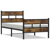Vidaxl bedframe zonder matras metaal gerookt eikenkleurig 100x200 cm