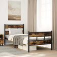 Vidaxl bedframe zonder matras metaal gerookt eikenkleurig 107x203 cm