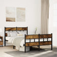 Vidaxl bedframe zonder matras metaal gerookt eikenkleurig 120x200 cm