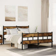 Vidaxl bedframe zonder matras metaal gerookt eikenkleurig 135x190 cm
