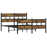 Vidaxl bedframe zonder matras metaal gerookt eikenkleurig 140x200 cm