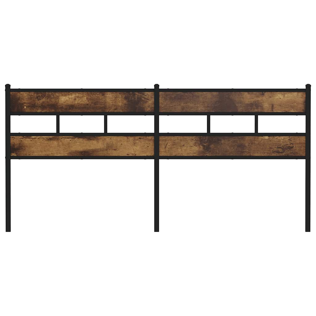 Vidaxl vervangend hoofdbord 193 cm ijzer en gerookt eikenkleurig
