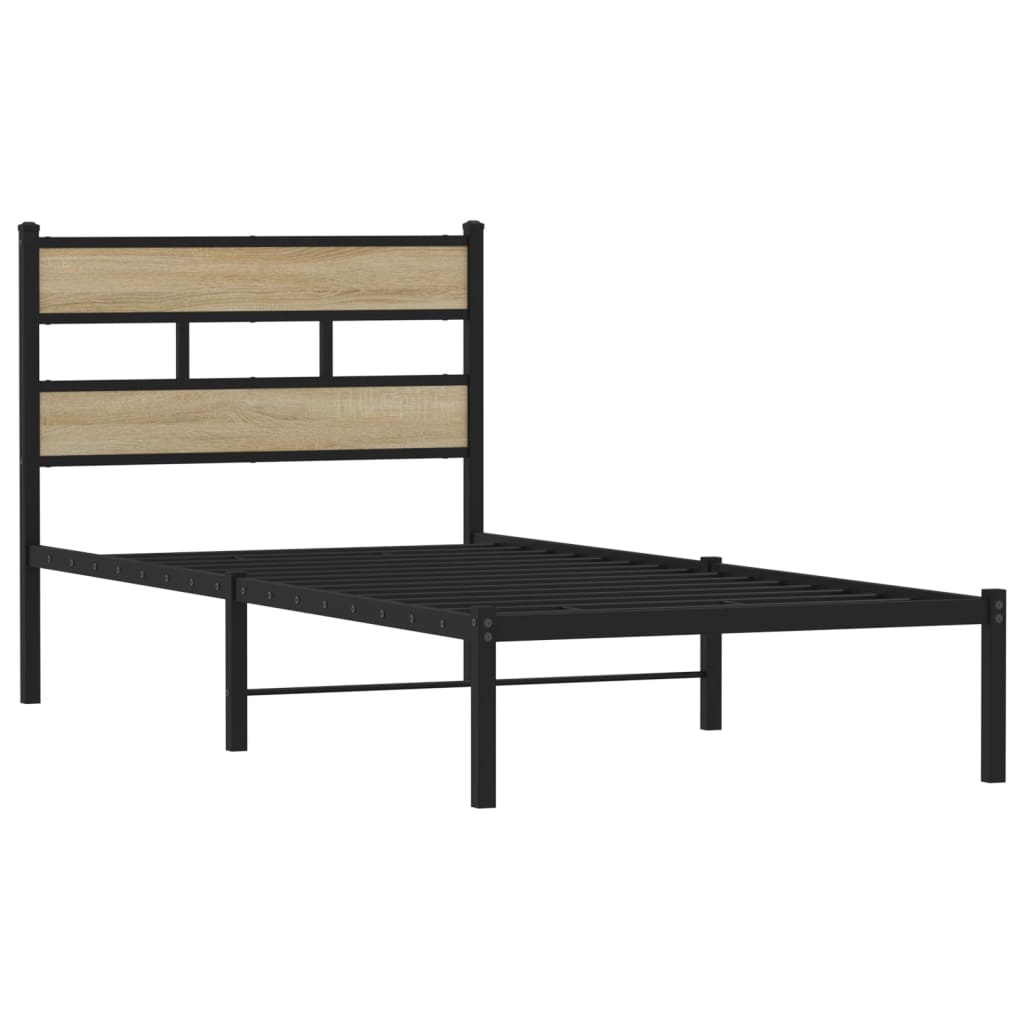 Vidaxl bedframe zonder matras metaal sonoma eikenkleurig 100x190 cm