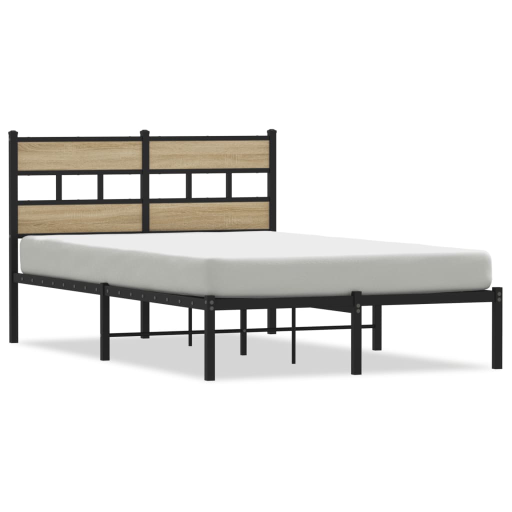Vidaxl bedframe zonder matras metaal sonoma eikenkleurig 120x190 cm
