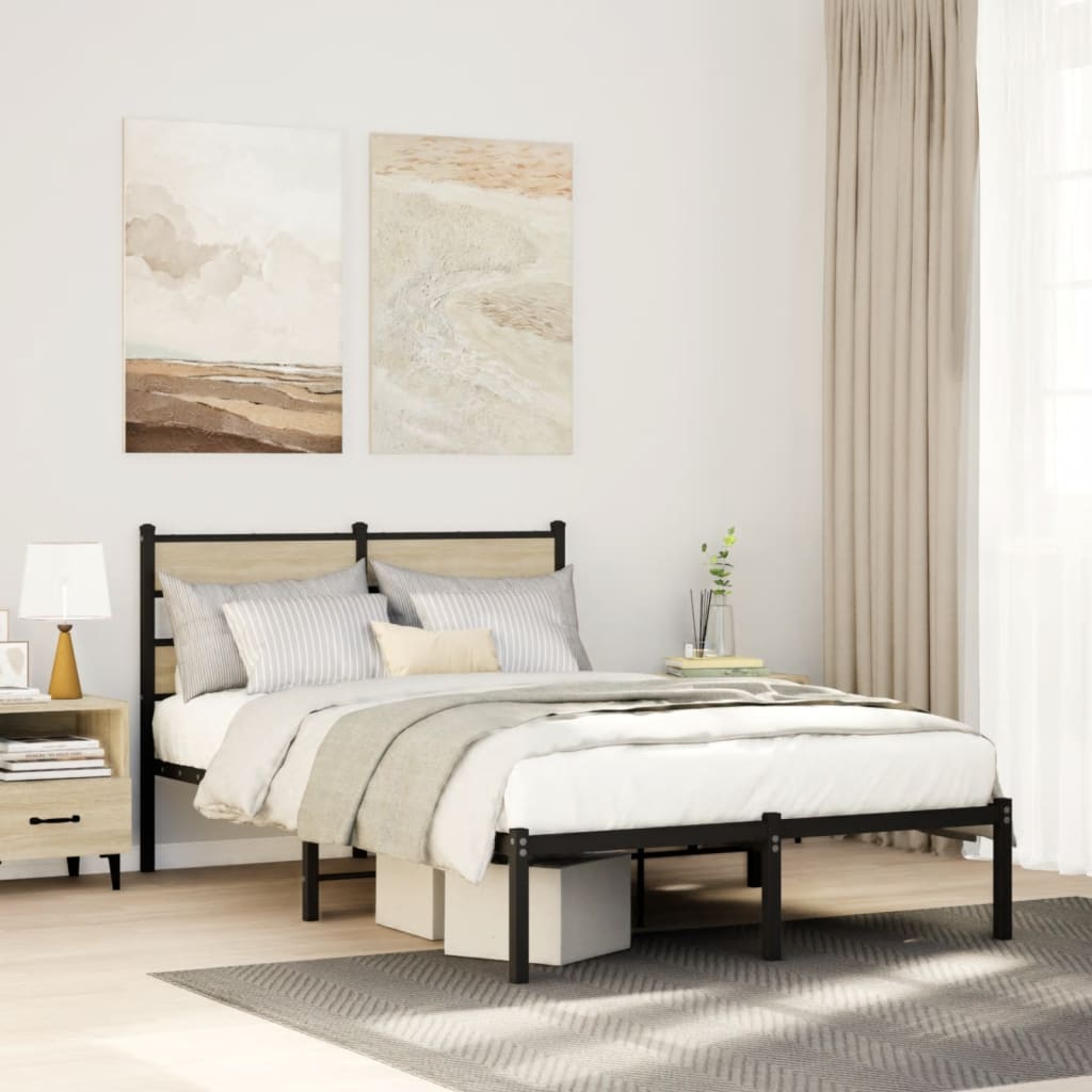 Vidaxl bedframe zonder matras metaal sonoma eikenkleurig 120x190 cm