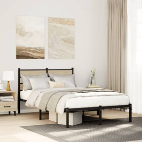 Vidaxl bedframe zonder matras metaal sonoma eikenkleurig 120x200 cm
