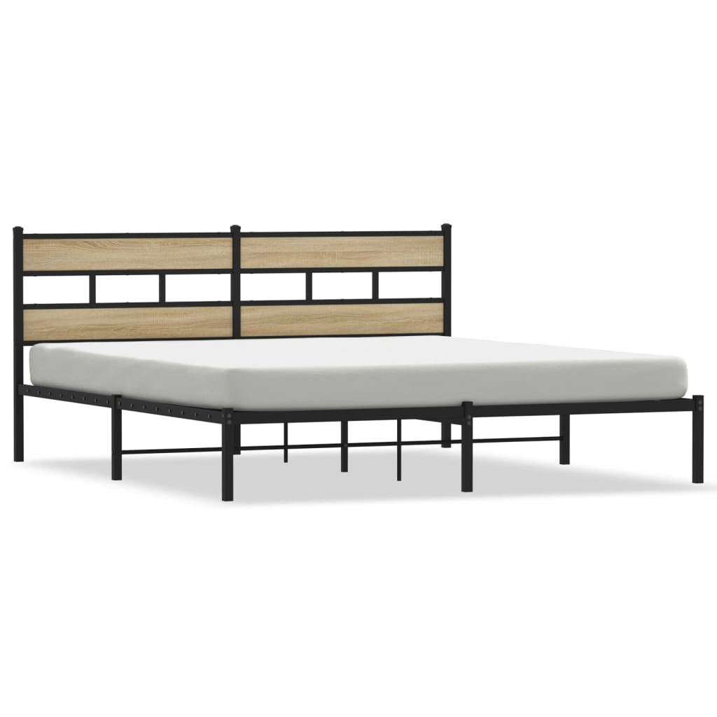 Vidaxl bedframe zonder matras metaal sonoma eikenkleurig 183x213 cm