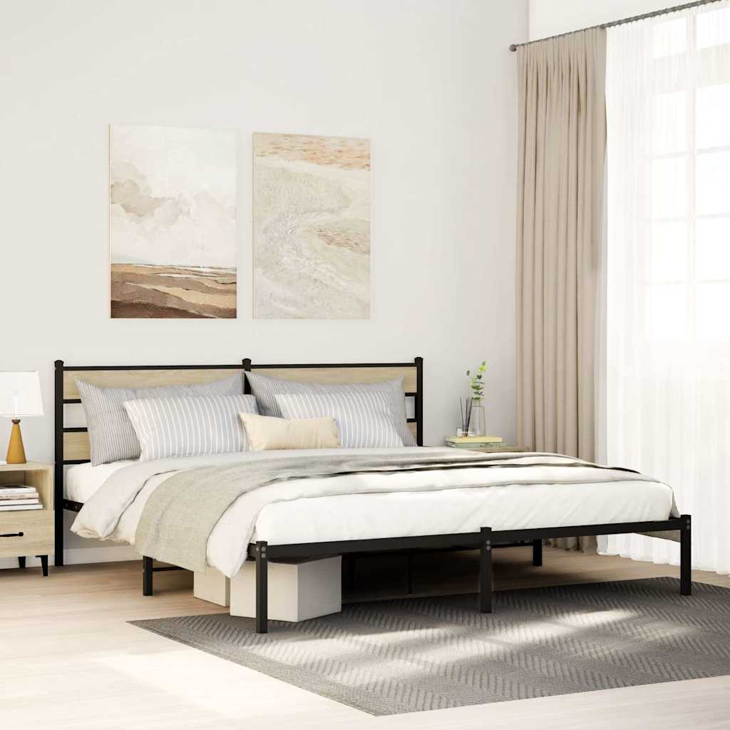 Vidaxl bedframe zonder matras metaal sonoma eikenkleurig 183x213 cm