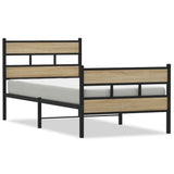 Vidaxl bedframe zonder matras metaal sonoma eikenkleurig 75x190 cm