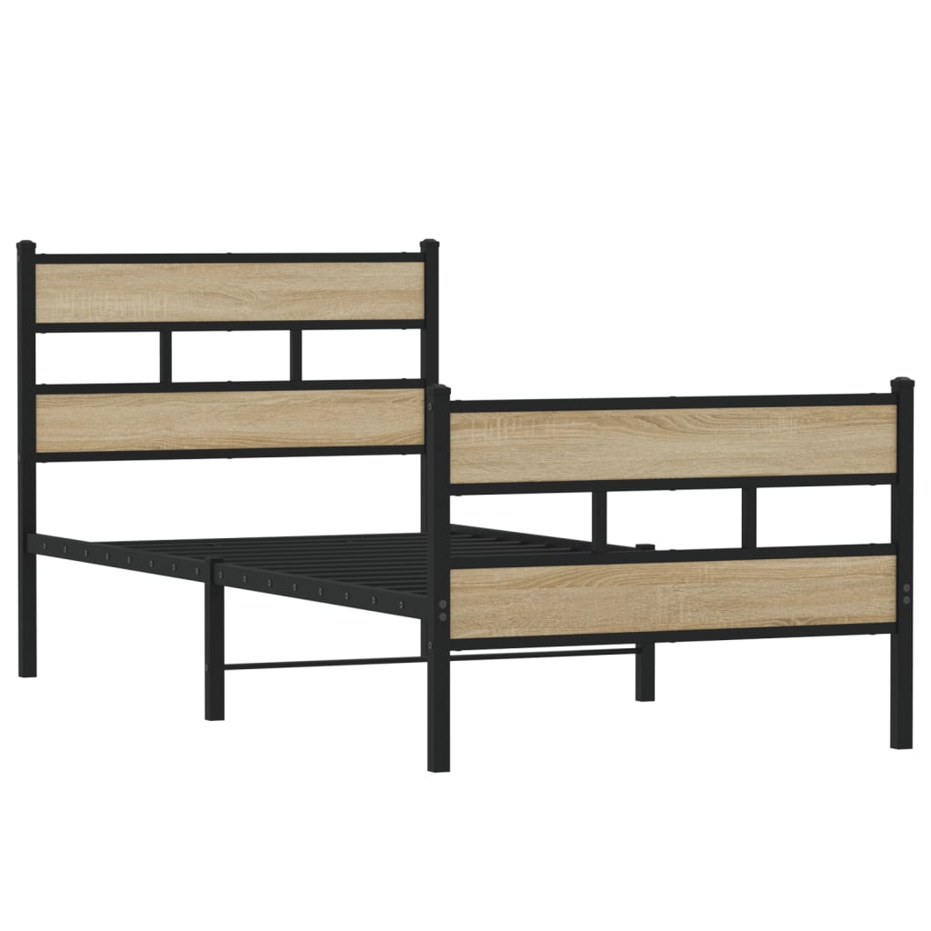 Vidaxl bedframe zonder matras metaal sonoma eikenkleurig 80x200 cm